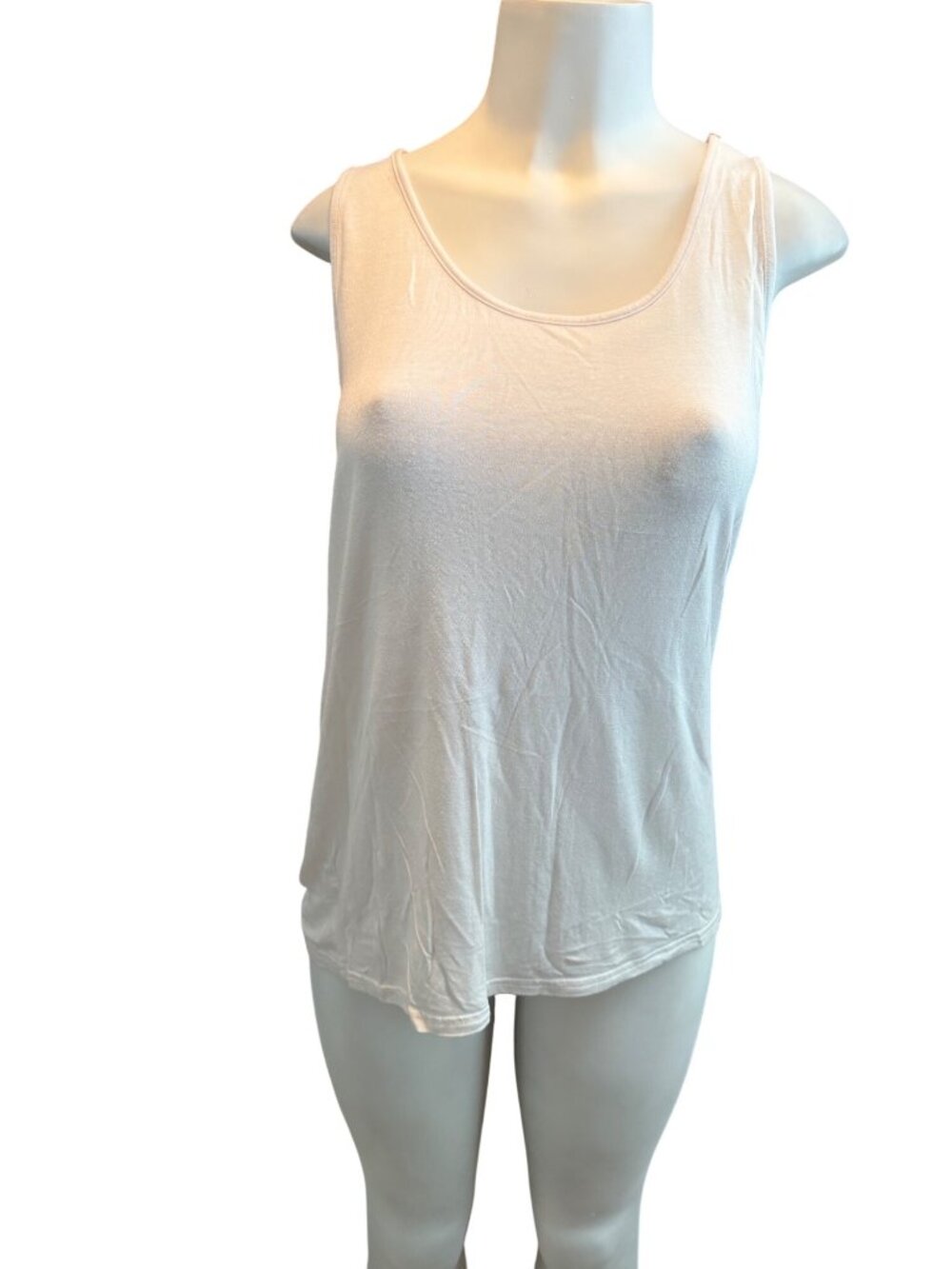 Soho Sport Womens White Sleeveless Tank Top With Black Mesh Back Size L